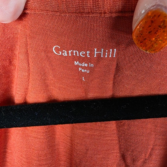 Garnet Hill Weekender Orange V Neck Sleeveless Pocket Tank Top Women's Size L - Picture 3 of 6